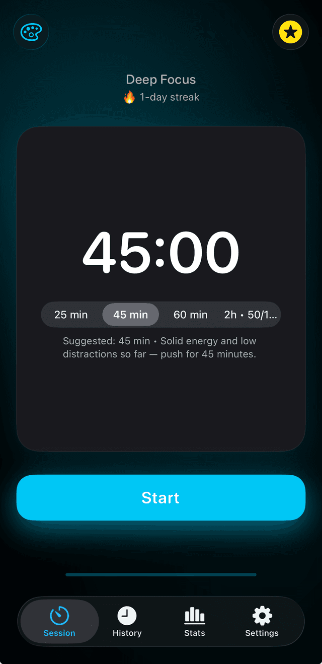 DeepWork App Preview